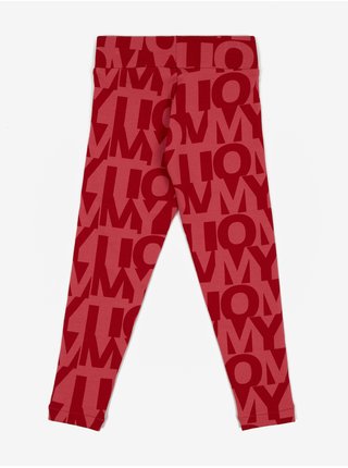 Červené holčičí vzorované legíny Tommy Hilfiger