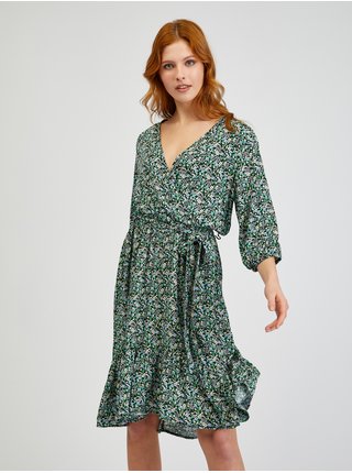 Zelené dámské vzorované šaty se zavazováním ORSAY 