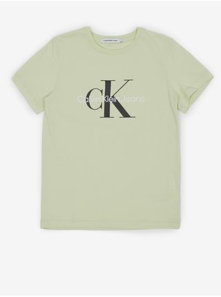 Světle zelené holčičí tričko Calvin Klein Jeans