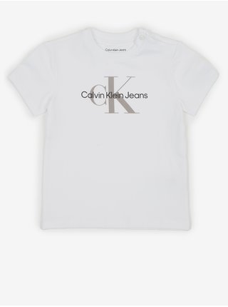Sada holčičího trička, mikiny a tepláků v bílé a zelené barvě Calvin Klein