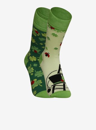 Zelené unisex veselé ponožky Dedoles Čtyřlístek pro štěstí 