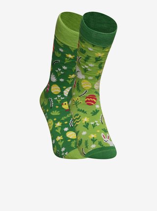 Zelené unisex veselé ponožky Dedoles Velikonoční zajíček