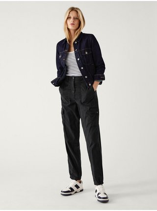 Černé dámské kalhoty s kapsami Marks & Spencer 