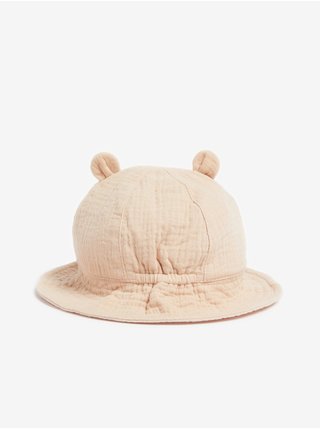Béžový dětský bavlněný klobouk s motivem medvěda Marks & Spencer 