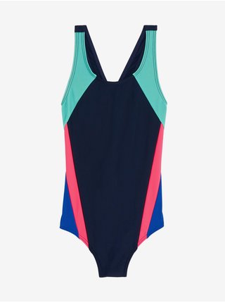 Tmavomodré dievčenské jednodielne plavky Marks & Spencer