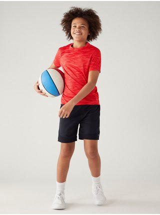 Červené chlapčenské športové melírované tričko Marks & Spencer