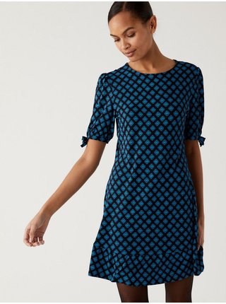 Modré dámské vzorované šaty Marks & Spencer
