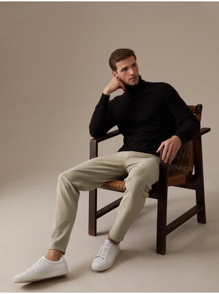 Béžové pánské slim fit džíny Marks & Spencer