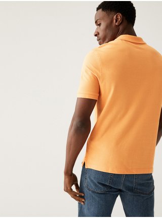 Oranžové pánské polo tričko Marks & Spencer   