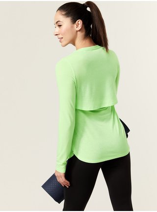 Světle zelené dámské sportovní tričko s výstřihem na zádech Marks & Spencer 