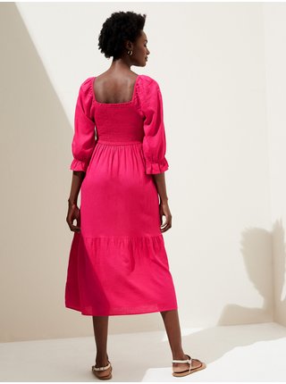 Tmavě růžové dámské šaty Marks & Spencer  