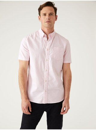 Světle růžová pánská košile Marks & Spencer  