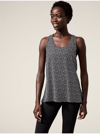 Bílo-černý dámský vzorovaný sportovní top Marks & Spencer  