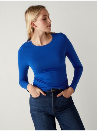 Modré dámské basic tričko Marks & Spencer 