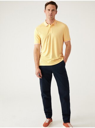 Žluté pánské polo tričko Marks & Spencer   