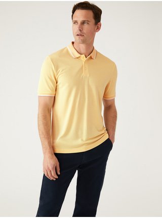 Žluté pánské polo tričko Marks & Spencer   
