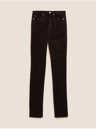 Tmavě hnědé dámské manšestrové kalhoty Marks & Spencer Sienna 