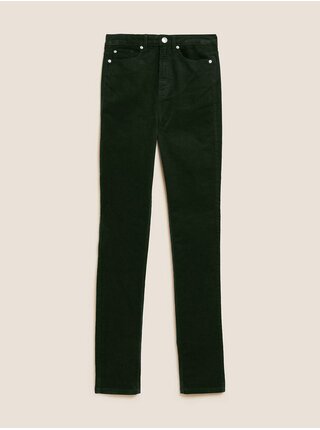 Tmavě zelené dámské manšestrové kalhoty Marks & Spencer Sienna 