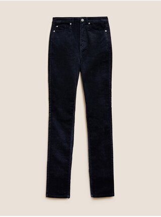 Tmavě modré dámské manšestrové kalhoty Marks & Spencer Sienna 