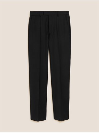 Černé pánské vlněné kalhoty Marks & Spencer 