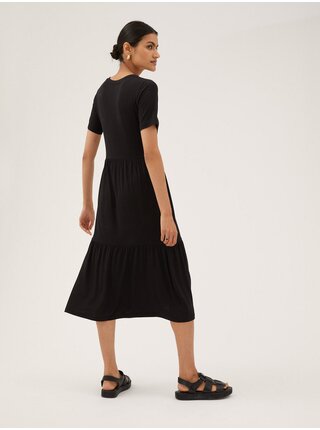 Černé dámské midi šaty Marks & Spencer 