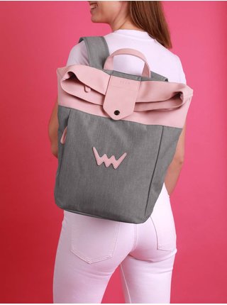 Růžovo-šedý dámský městský batoh VUCH Gavroche 