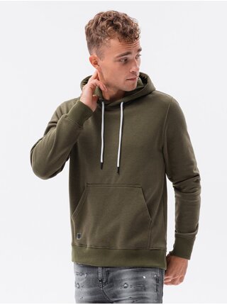 Sada dvou pánských basic mikin v khaki barvě Ombre Clothing basic