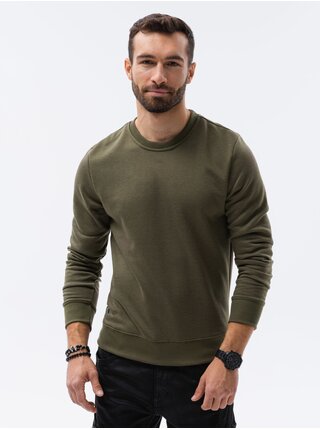 Sada dvou pánských basic mikin v khaki a šedomodré barvě Ombre Clothing basic
