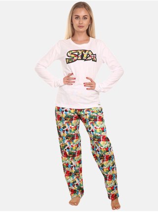 Bílé dámské pyžamo Styx emoji