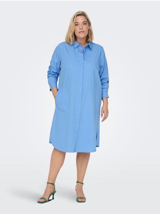 Modré dámské košilové šaty ONLY CARMAKOMA Maleni