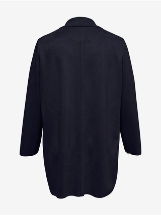Tmavě modrý dámský lehký kabát v semišové úpravě ONLY CARMAKOMA Joline