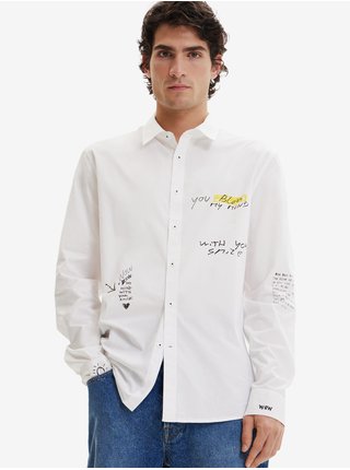 Biela pánska vzorovaná košeľa Desigual Benedetto