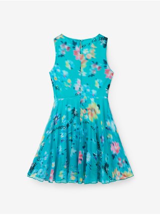 Tyrkysové holčičí květované šaty Desigual Gardenia