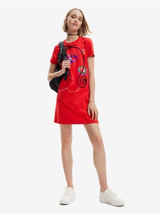 Červené dámské šaty Desigual Malua