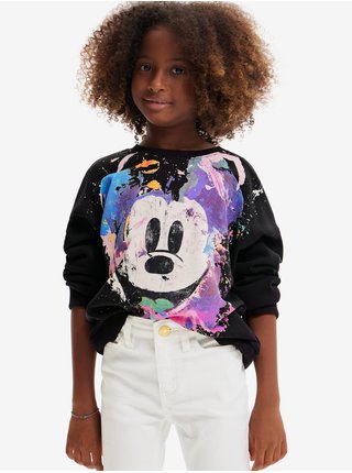 Čierna dievčenská mikina Desigual Mickey