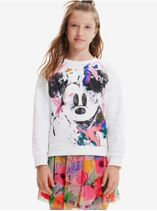 Bílá holčičí mikina Desigual Sweat Mickey