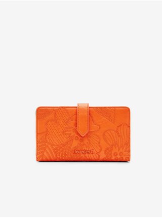 Oranžová dámská květovaná peněženka Desigual Alpha Pia Medium