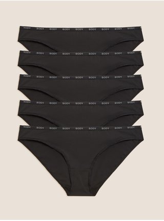Sada piatich dámskych nohavičiek v čiernej farbe Marks & Spencer