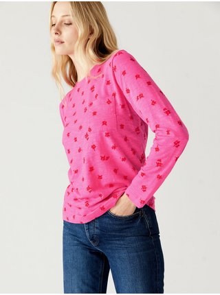 Růžové dámské vzorované tričko Marks & Spencer  
