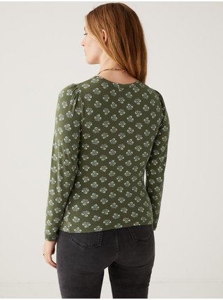 Zelené dámské květované tričko Marks & Spencer 