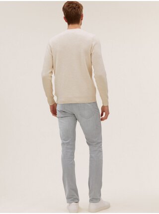 Světle šedé pánské slim fit džíny se strečem Marks & Spencer 