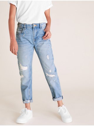 Světle modré holčičí džíny s potrhaným efektem Marks & Spencer Denim