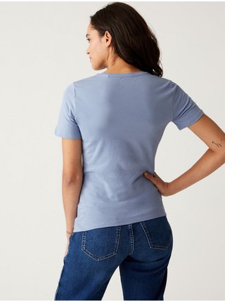 Světle modré dámské basic tričko Marks & Spencer 