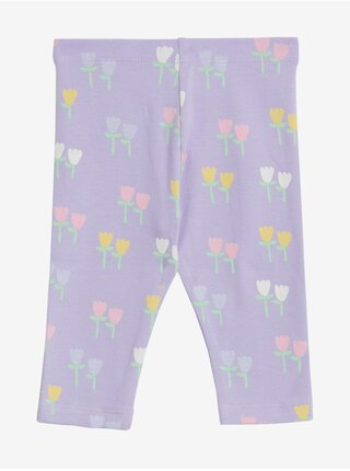 Světle fialové holčičí legíny s motivem tulipánů Marks & Spencer 