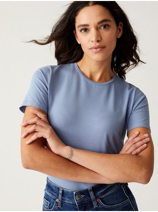 Světle modré dámské basic tričko Marks & Spencer 