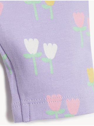 Světle fialové holčičí legíny s motivem tulipánů Marks & Spencer 