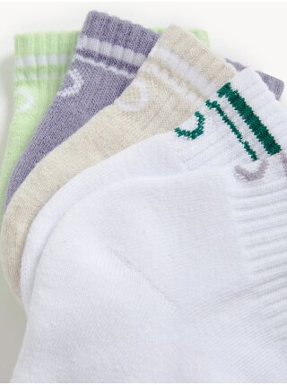 Ponožky pre ženy Marks & Spencer - biela, zelená, fialová, béžová