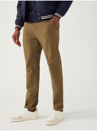 Chino nohavice pre mužov Marks & Spencer - hnedá