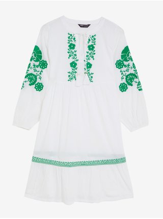 Zeleno-bílé dámské květované šaty Marks & Spencer 