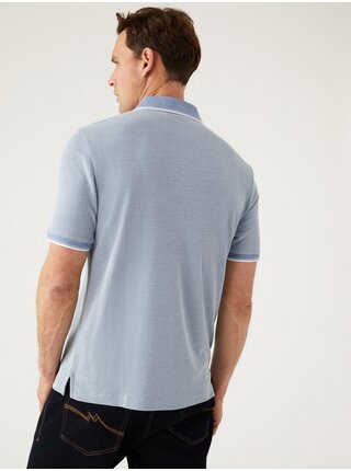 Světle modré pánské polo tričko Marks & Spencer  